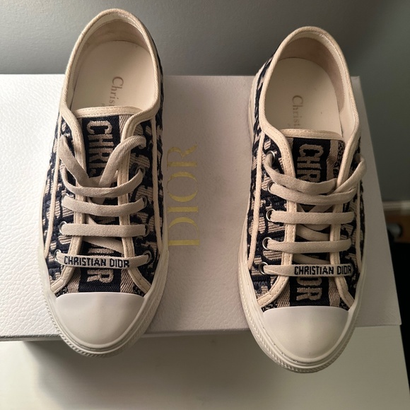 Walk'n'Dior Sneaker Deep Blue Dior Oblique Embroidered Cotton - Picture 1 of 5
